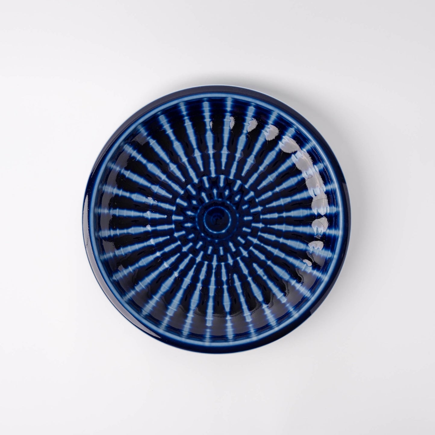 Plate Thick Edge 26cm Cobalt Rays Glaze
