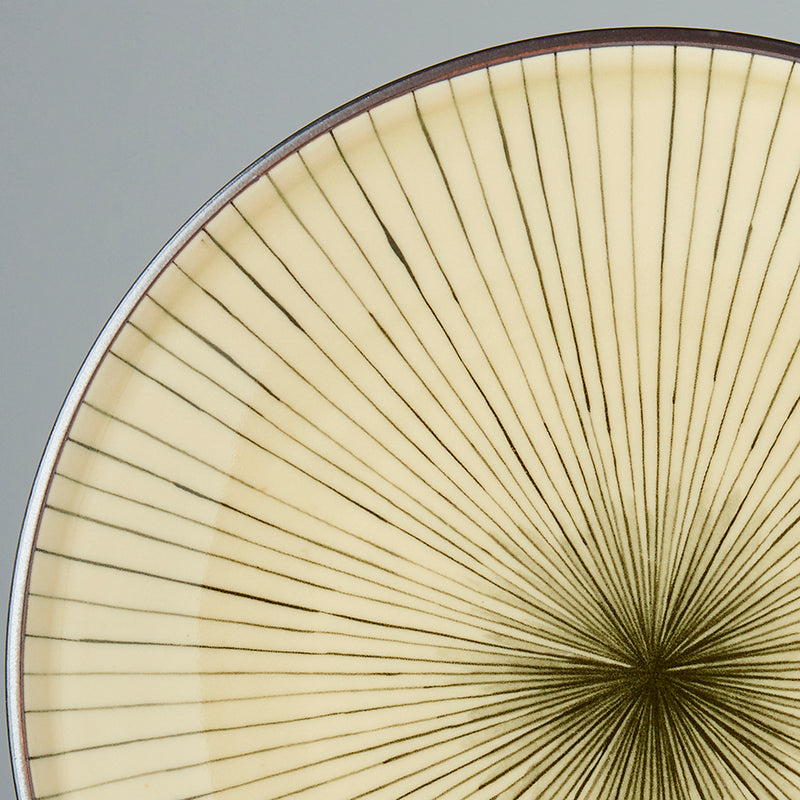 Dinner Plate 25cm Green Converging Line Glaze