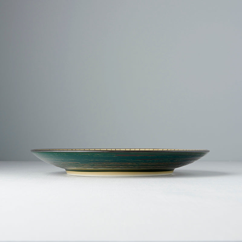 Dinner Plate 25cm Green Converging Line Glaze