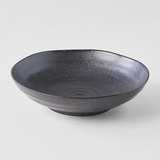 Pasta Bowl Organic Shape 21 cm Kanso Matte Black Glaze