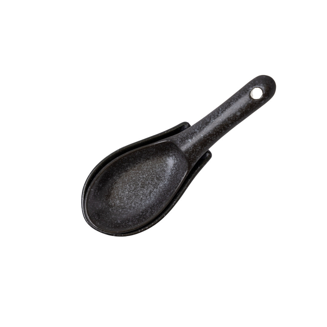 Spoon Rest Small Kanso Matte Black Glaze