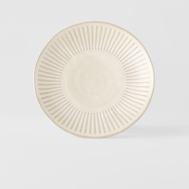 Dinner Plate 23cm Ridged Alabaster Glaze