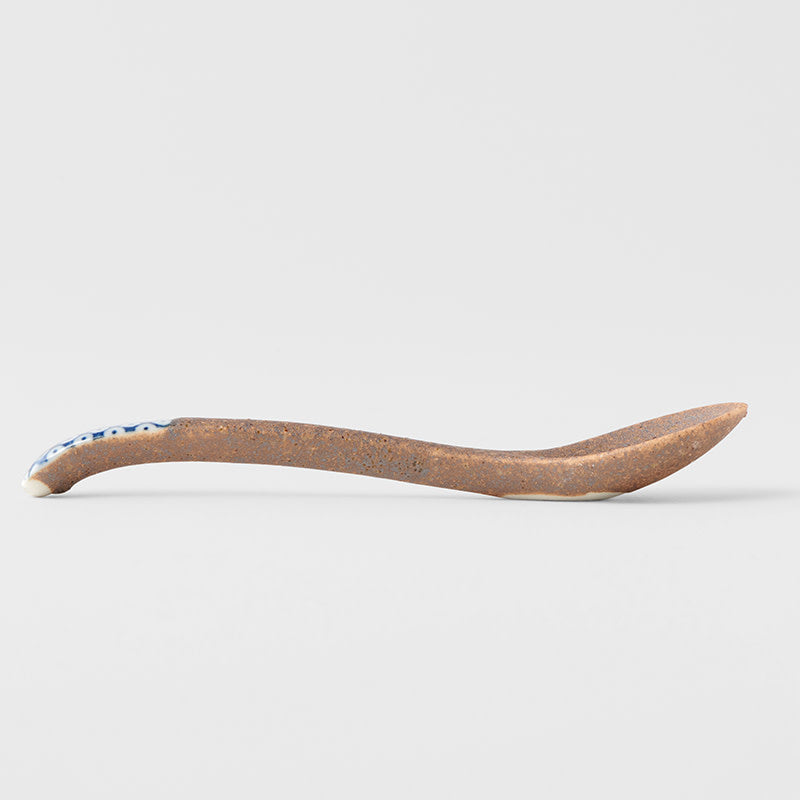 Spoon Small Bisque Indigo Shibori