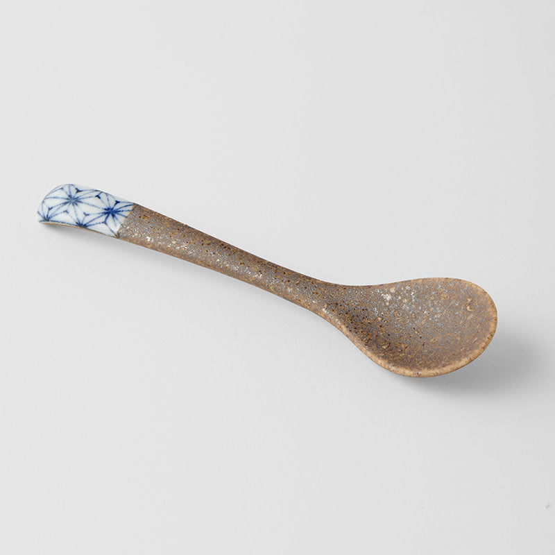 Spoon Small Bisque Indigo Asanoha