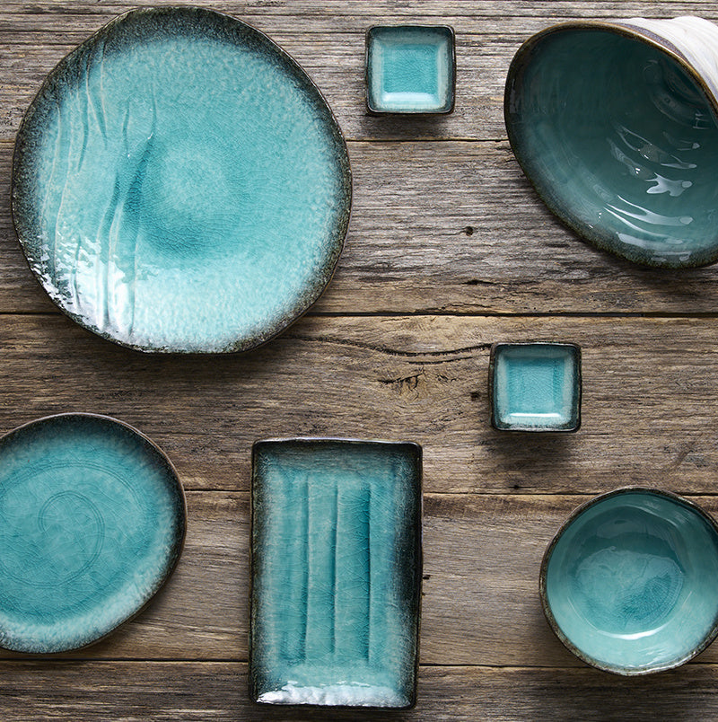 Bowl Oval 17cm Sky Blue Glaze
