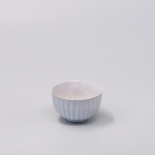 Tea Cup Ridged 150ml Speckled White