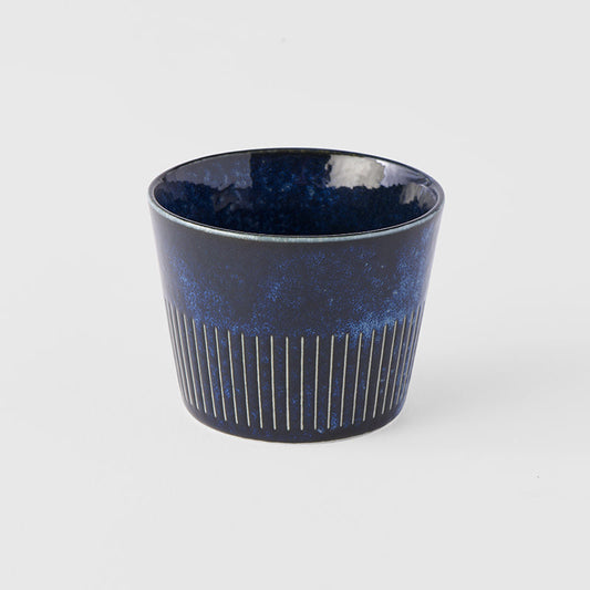 Soba Cup 175ml Ridged Indigo Blue Glaze