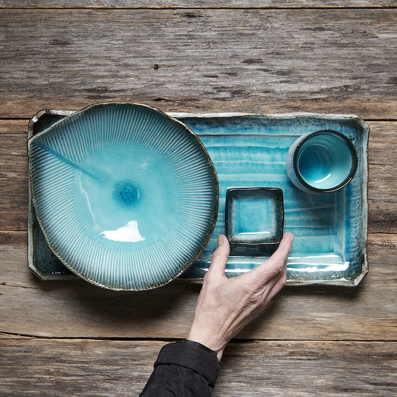 Bowl Oval 17cm Sky Blue Glaze