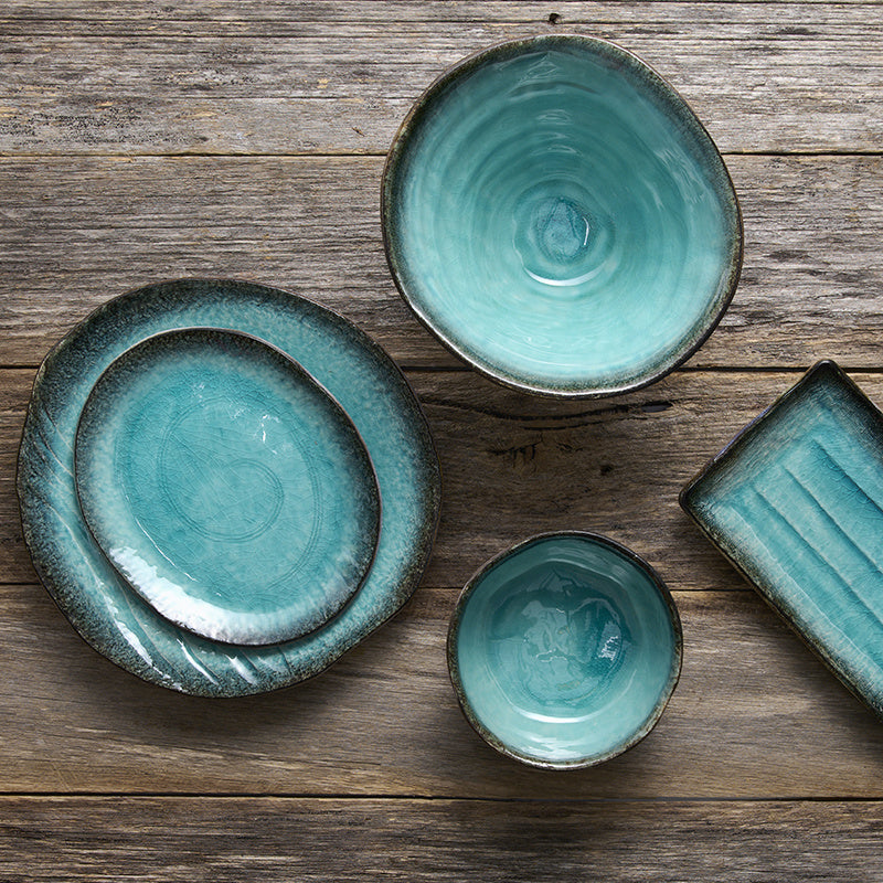 Bowl Oval 17cm Sky Blue Glaze