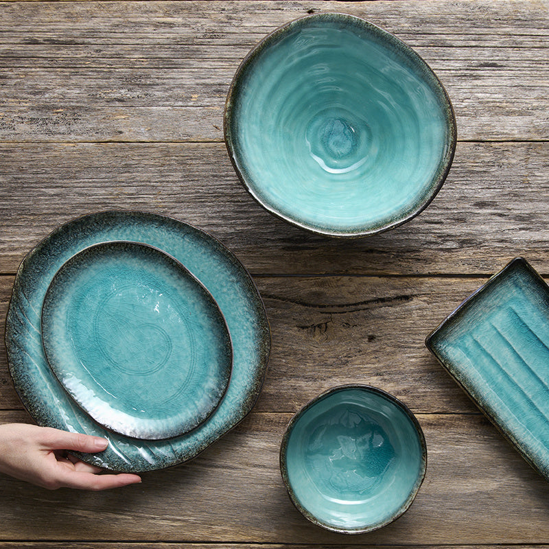 Bowl Oval 17cm Sky Blue Glaze