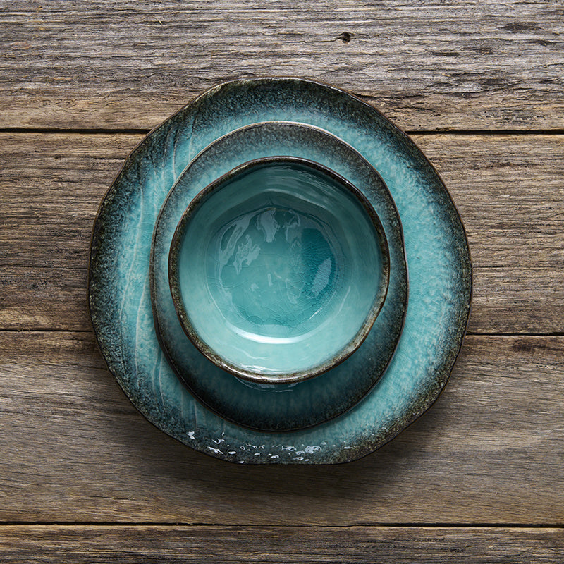 Bowl Oval 17cm Sky Blue Glaze